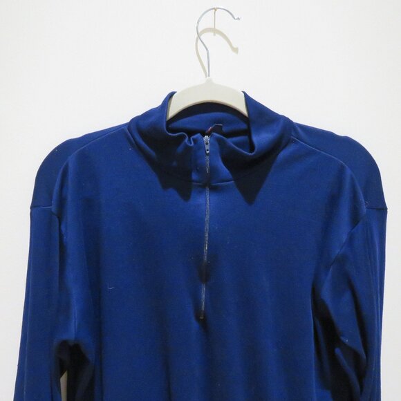 VINTAGE PATAGONIA Capilene Made in USA Baselayer 1/4 Zip Top Navy Outdoor Gorp - Picture 3 of 10